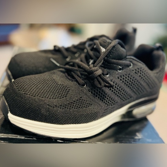 S35. NEW Udirini Women’s Steel Composite Toe Shoes Black/White EU39/US8.5 - Picture 5 of 5